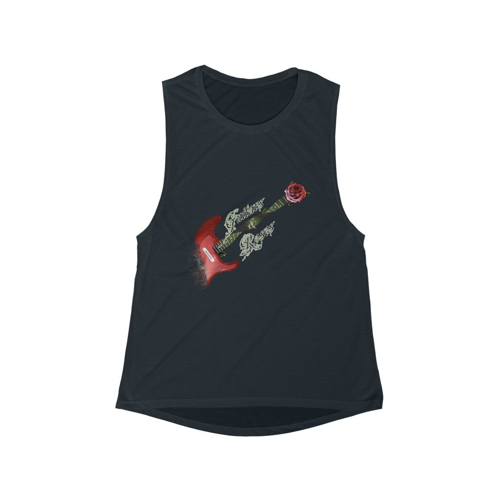Guitars and Roses Flowy Tank Top