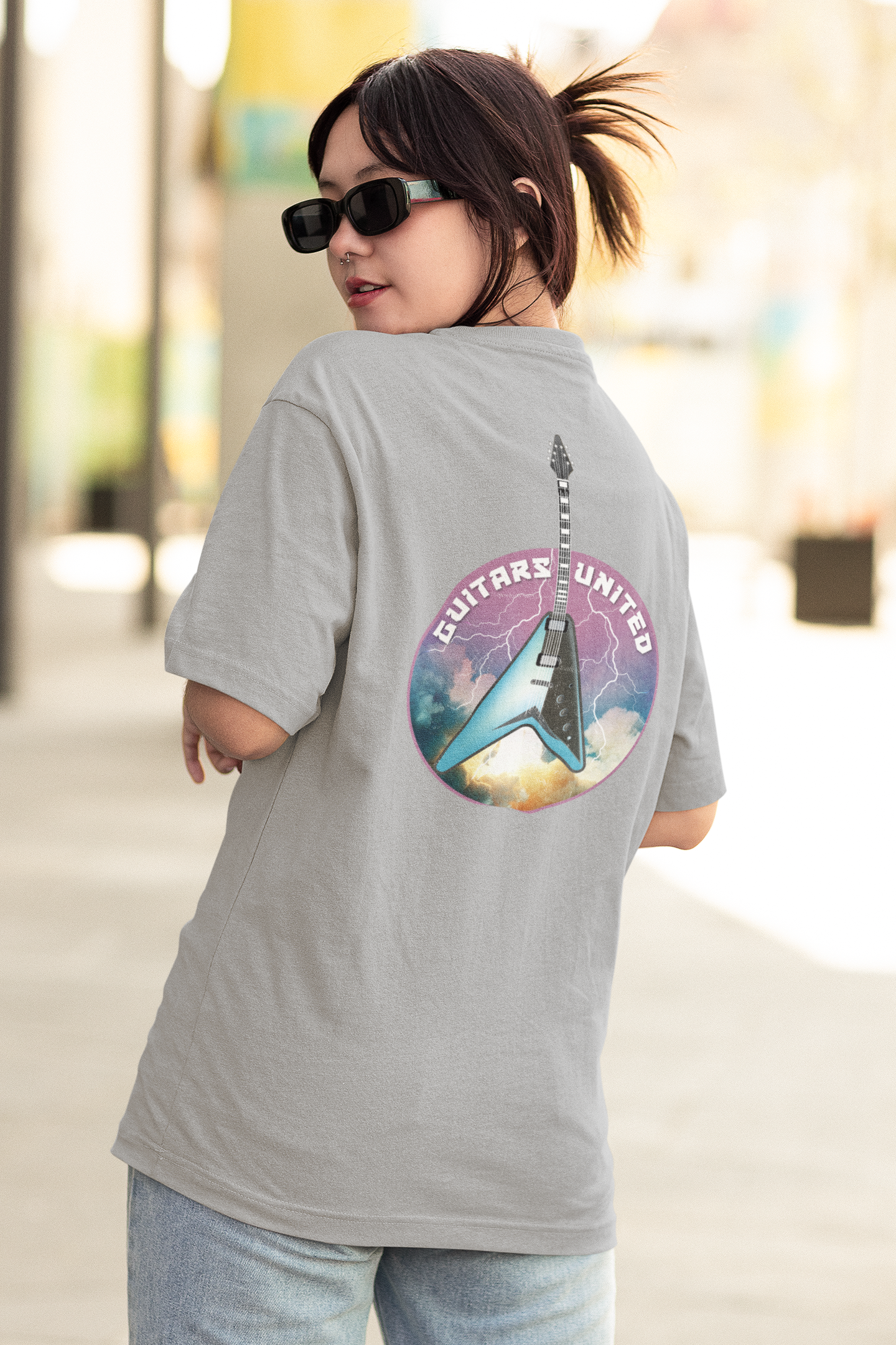 Rocket Launch Blue Guitar Tee