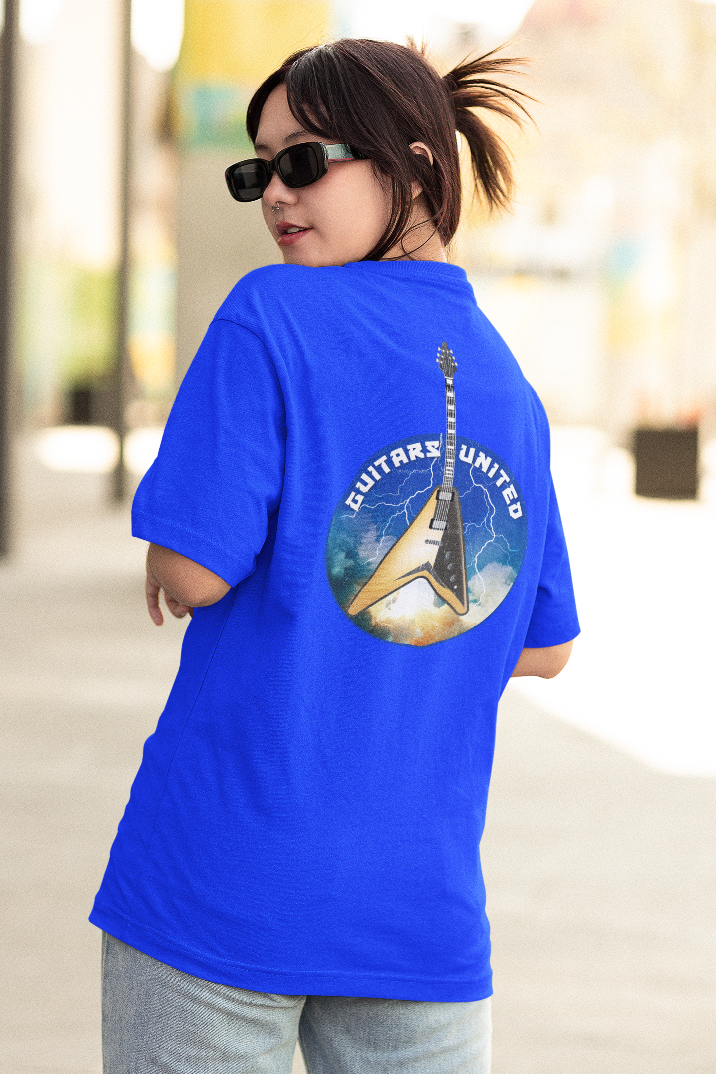Rocket Launch Yellow Guitar Tee